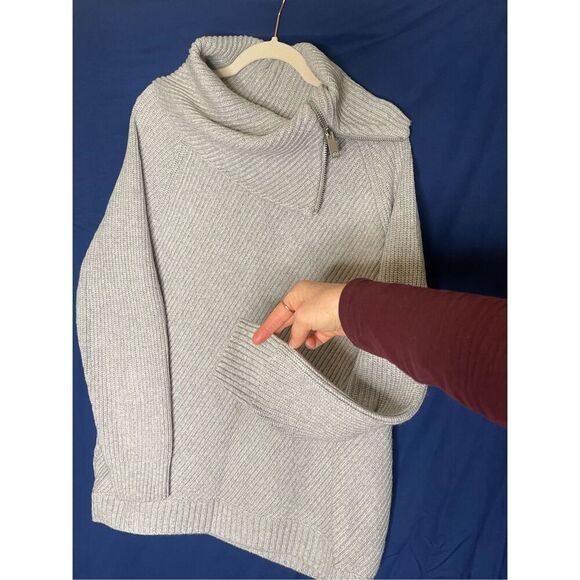 Talbots Grey Zipper Sweater M - Picture 3 of 8